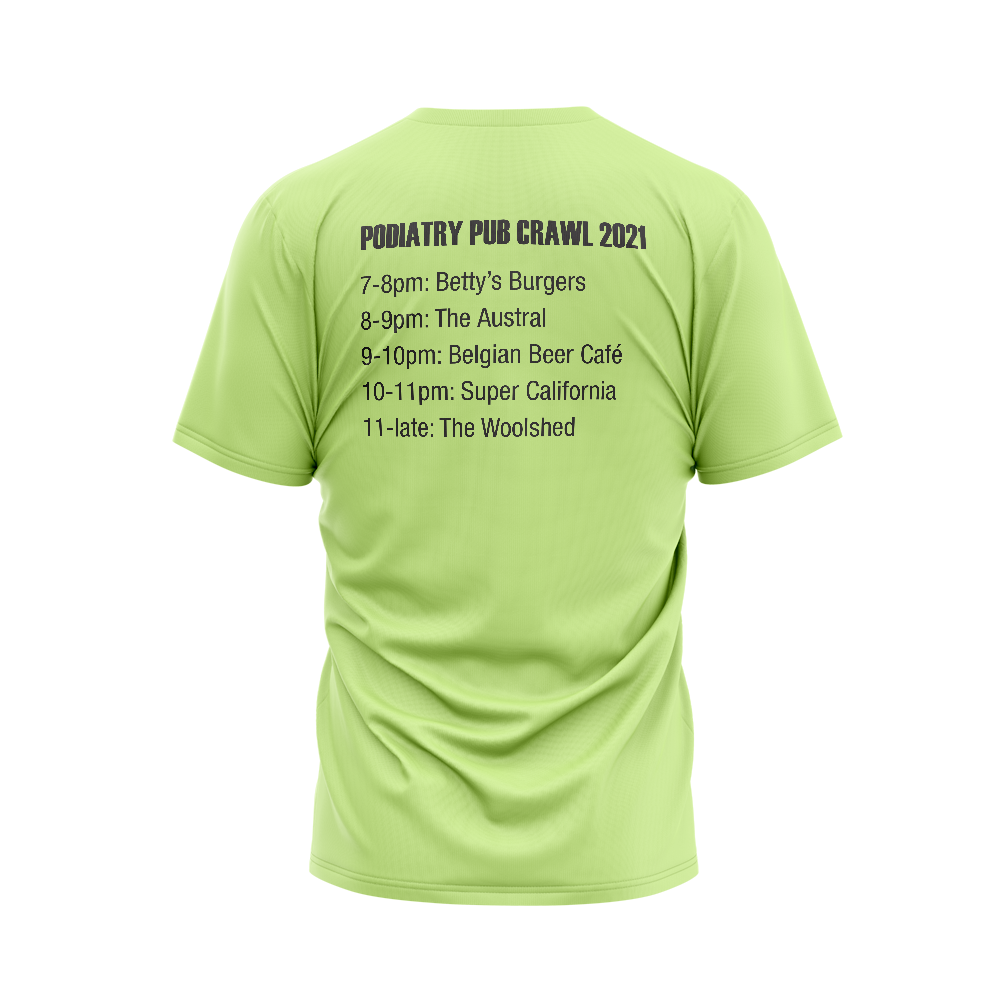 Light Green Pub Crawl T Shirt Design
